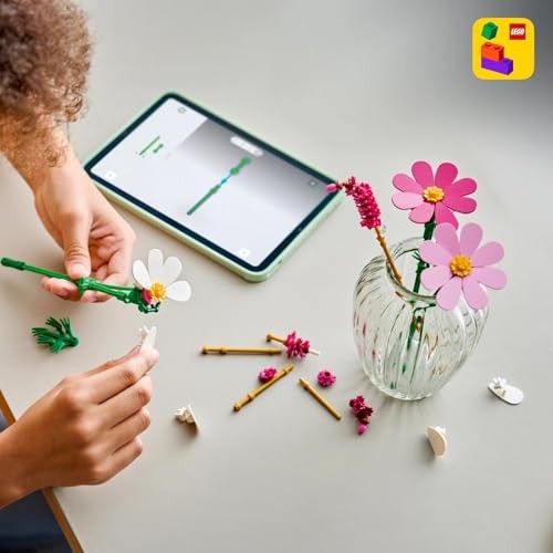 Lego 11514 Botanical Cosmos Flower Toy, Birthday Gift, Blocks, Girls, Boys, Children, 9, 10, 11 Years, Elementary School, Decorative Plant, Faux Green
