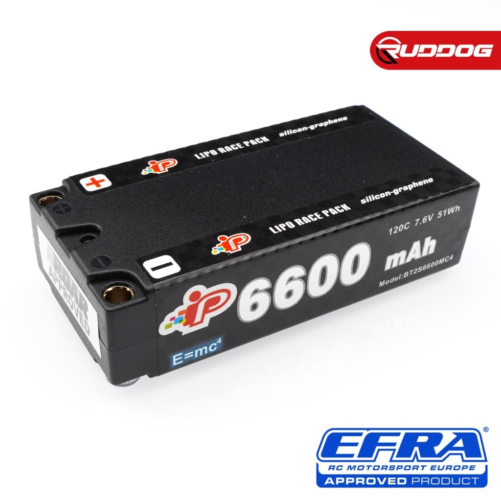 Intellect MC4 6600mAh 120C 7.6V Long Runtime Graphene Shorty Pack LiHV IP-BT2S6600MC4