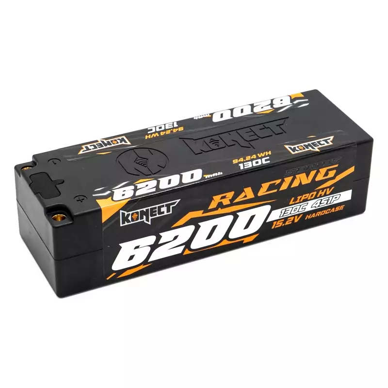[KN-LP.RT-4S6200.HV] Konect Lipo 6200mah 15.2V 130C 4S1P Low Profil