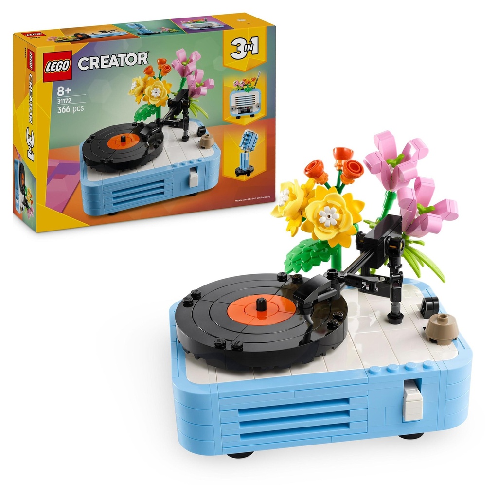 [31172] LEGO Creator 3-en-1 31172 – Le tourne-disque et ses fleurs