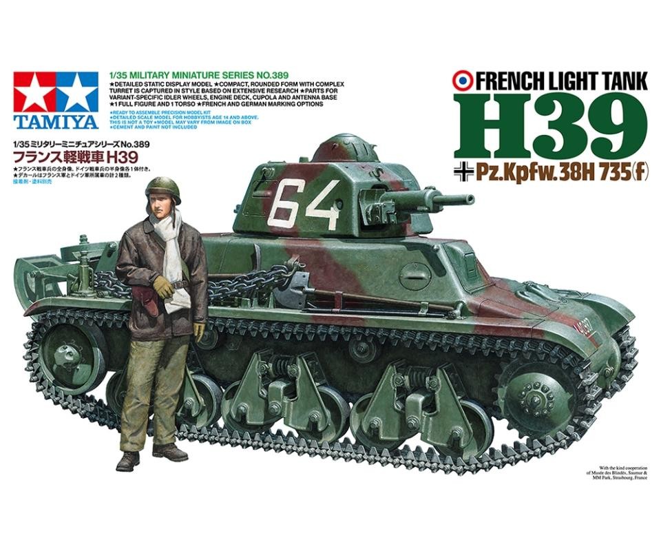 [35389] TAMIYA 35389 1:35 French Lt. Panzer H39 (1) Model Building Plastic Kit Hobby Crafts Tank Kit Military Kit Tank 1:35 Stand Model Building Mould