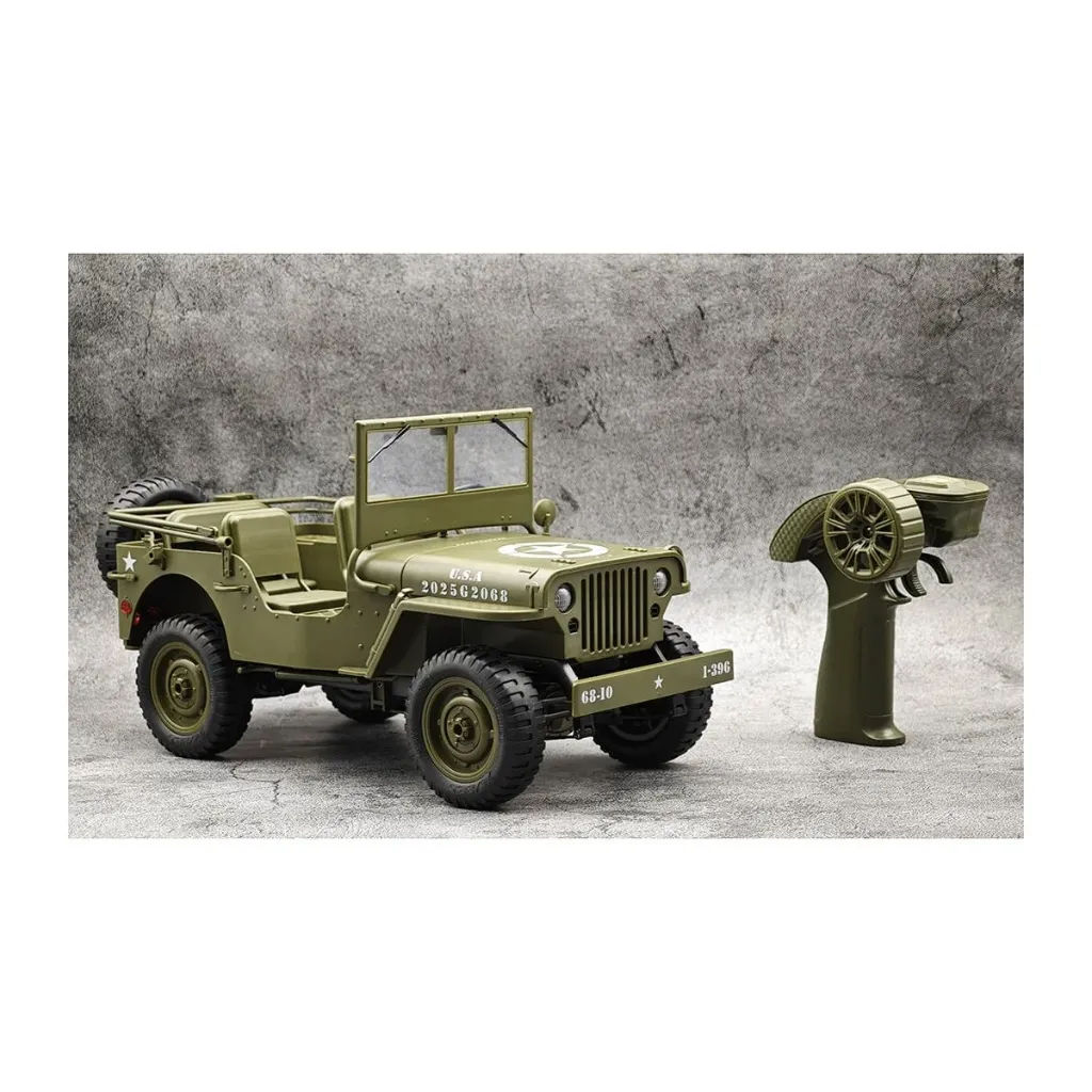 Jeep Willys militaire 4wd avec éclairage 1/10 RTR E-Zee RC