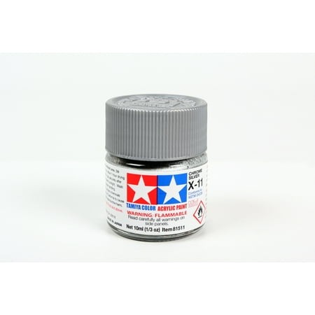 Tamiya 10ml Acrylic Gloss Paint Mini X-11 Chrome Silver 81511