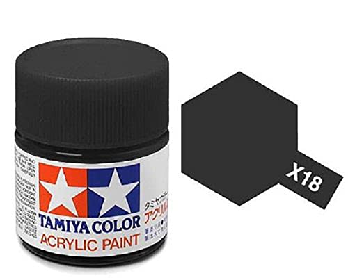 Tamiya 10ml Acrylic Paint Mini X-18 Semi Gloss Black 81518