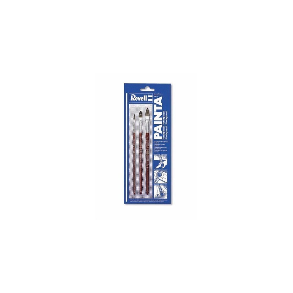 [29610] Revell Painta Standard 3 Piece Flat High Quality Painting Brushes Set 29610