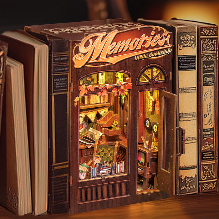Book nook Cutebee Libraire Musicale Memories, 136 pièces, éclairage LED (245941)